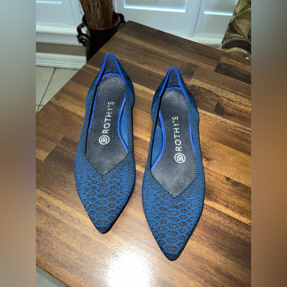 Rothy's The Point Flats Teal Python Blue - image 1